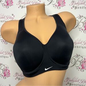Nike sports bra black with lime green open back cut out sporty racer back y2k